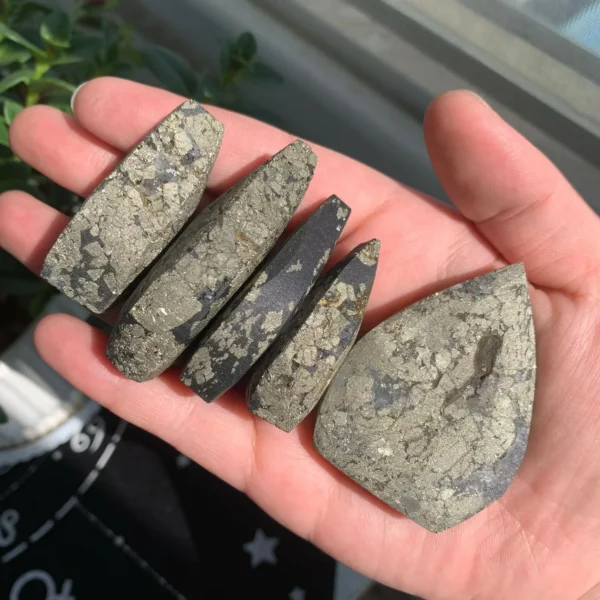 Pyrite Point Freeform Self-Standing Raw Crystal for Energy & Decor Free Shipping