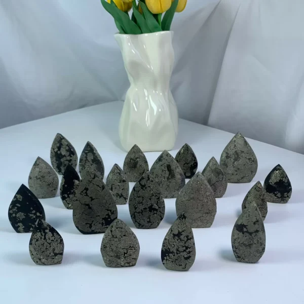 Pyrite Point Freeform Self-Standing Raw Crystal for Energy & Decor Free Shipping
