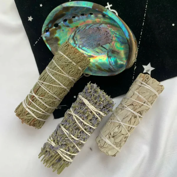 White Sage Cedar Lavender Sacred Smudge Stick Set Spiritual Cleansing, Energy Purification & Aromatherapy