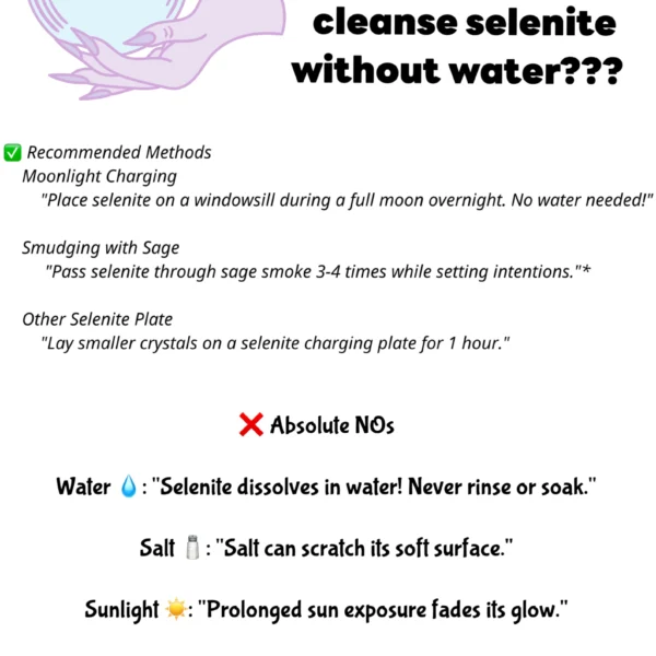 how to cleanse selenite