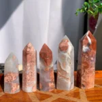 Pink Agate Tower Cotton Candy Agate Tower Crystal Point Wholesale Free Shipping