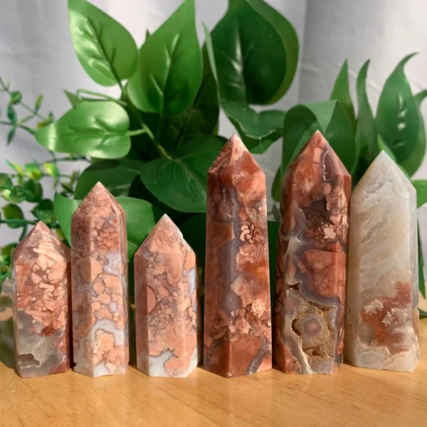 Pink Agate Tower Cotton Candy Agate Tower Crystal Point Wholesale Free Shipping