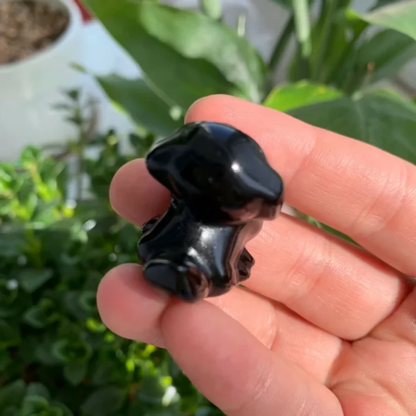 Lying Down Crystal Dog Statue Crystal Animal Puppy Figurine for Home & Healing
