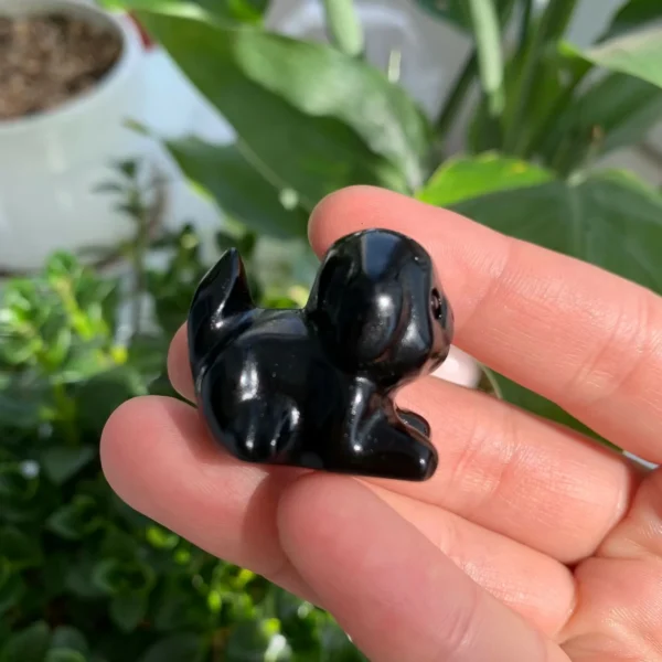 Lying Down Crystal Dog Statue Crystal Animal Puppy Figurine for Home & Healing