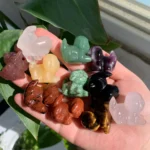 Lying Down Crystal Dog Statue Crystal Animal Puppy Figurine for Home & Healing
