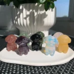 Sitting Crystal Dog Statue Crystal Animal Figurine for Home & Healing