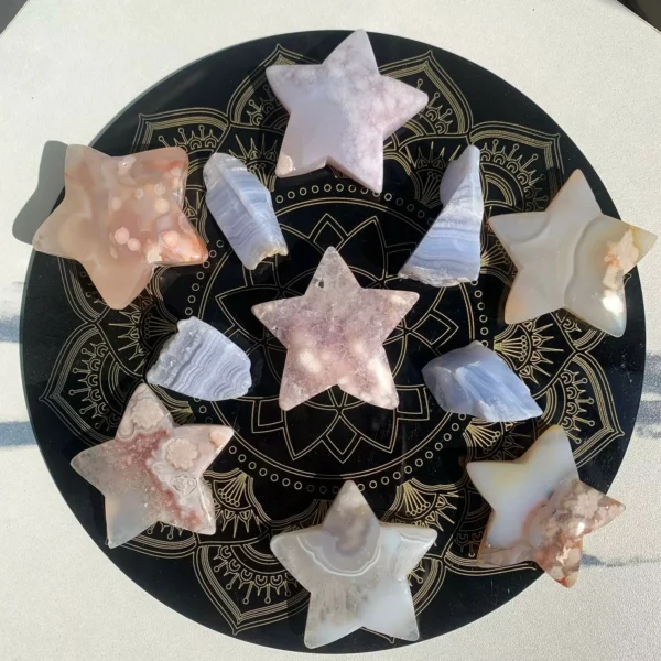 Flower Agate Star Crystals Wholesale- Bulk Healing Crystal Decor