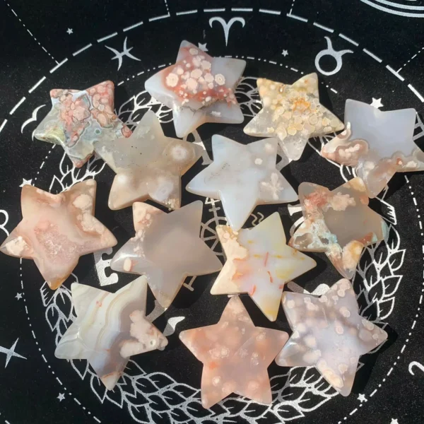 Flower Agate Star Crystals Wholesale- Bulk Healing Crystal Decor
