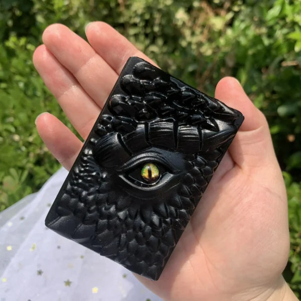 Obsidian Magic Book With Dragon Crystal Healing (2)