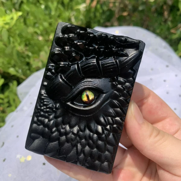 Obsidian Magic Book with Dragon Eye Spiritual Grimoire & Energy Tool Free Shipping