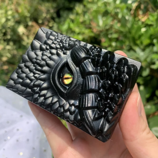 Obsidian Magic Book with Dragon Eye Spiritual Grimoire & Energy Tool Free Shipping