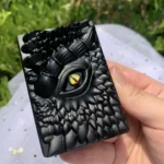 Obsidian Magic Book with Dragon Eye Spiritual Grimoire & Energy Tool Free Shipping