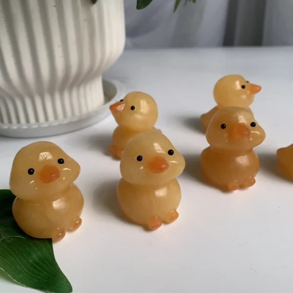 Orange Calcite Duck Statue (15)