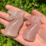Rose Quartz Dragon Crystal Animal 3 Parts Wholesale Pink Crystal Love Dragon for Heart Chakra Healing