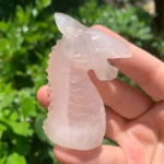 Rose Quartz Dragon Crystal Animal 3 Parts Wholesale Pink Crystal Love Dragon for Heart Chakra Healing