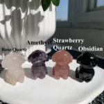 Sitting Crystal Dog Statue Crystal Animal Figurine for Home & Healing