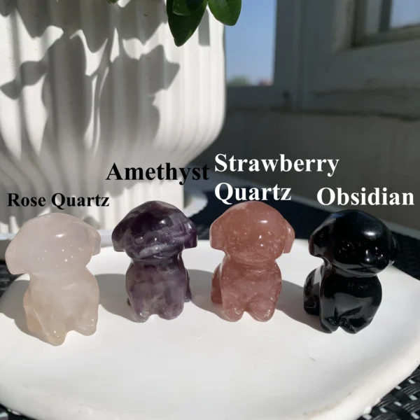 Sitting Crystal Dog Statue Crystal Animal Figurine for Home & Healing