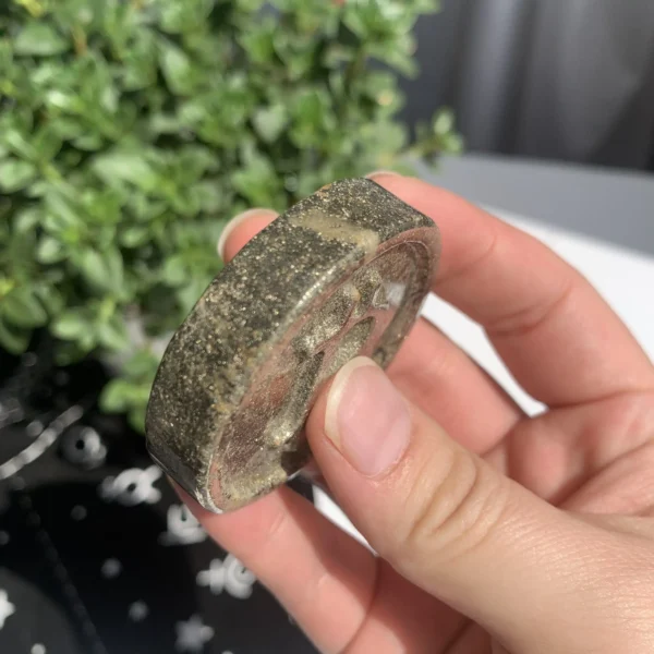 Pyrite Bitcoin Carving – Natural Fool’s Gold Physical Crypto Coin – Crystal Wholesale Free Shipping