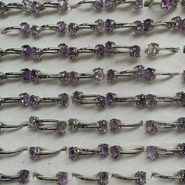 Amethyst Ring 1Piece Purple Crystal Ring Wholesale Jewelry China