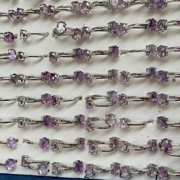 Amethyst Ring 1Piece Purple Crystal Ring Wholesale Jewelry China