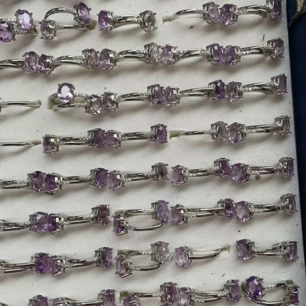 Amethyst Ring 1Piece Purple Crystal Ring Wholesale Jewelry China