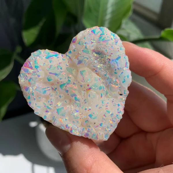 Angel Aura Quartz Heart Wholesale Aura Coated Quartz Crystal