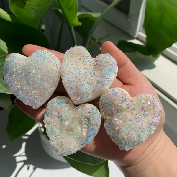 Angel Aura Quartz Heart Wholesale Aura Coated Quartz Crystal