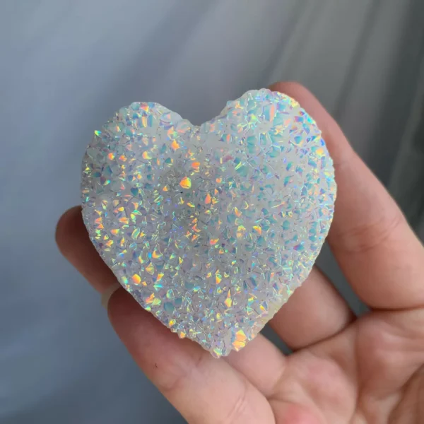 Angel Aura Quartz Heart Wholesale Aura Coated Quartz Crystal