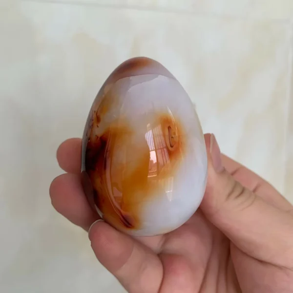 Carnelian Egg Natural Sacral Chakra Stone for Creativity Fertility & Vitality