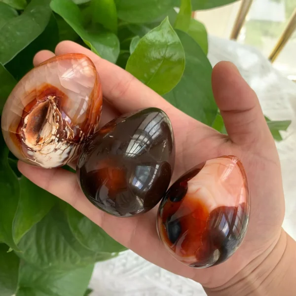Carnelian Egg Natural Sacral Chakra Stone for Creativity Fertility & Vitality