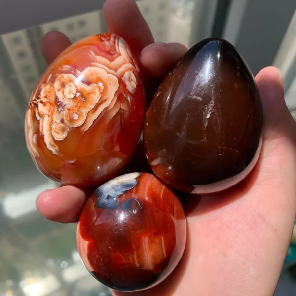 Carnelian Egg Natural Sacral Chakra Stone for Creativity Fertility & Vitality