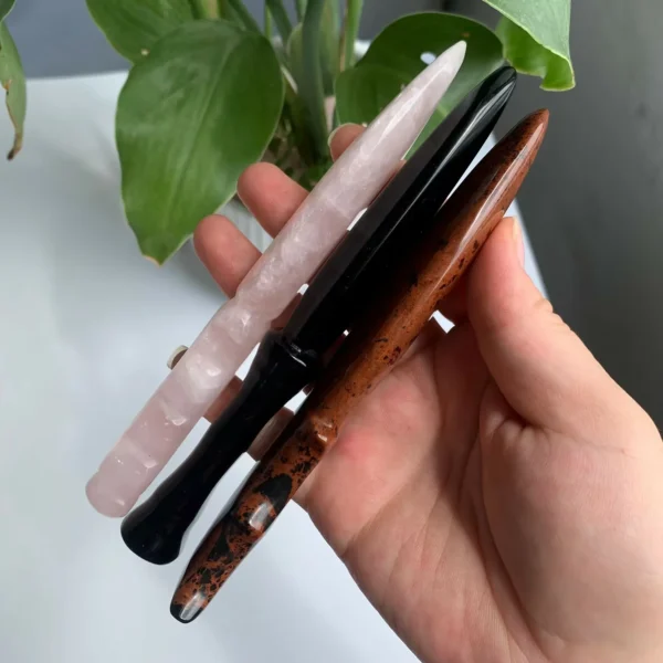 Crystal Dagger Crystal Knife Healing Crystal Dagger Quartz Crystal Dagger Obsidian Dagger 5.9inch