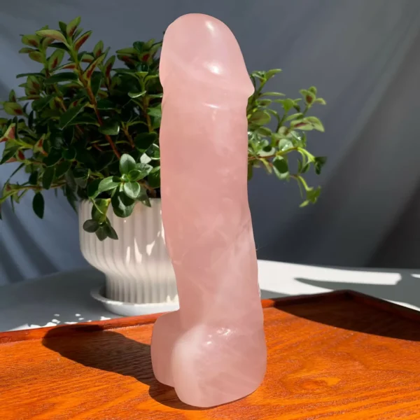 Crystal Penis Rose Quartz Dildo (1)