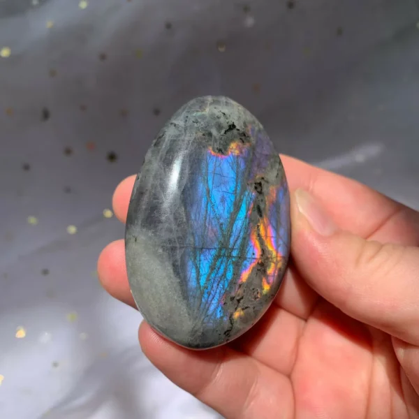 Labradorite Palm Stone Healing Crystal Blue Flash Labradorite Palm Stone Wholesale