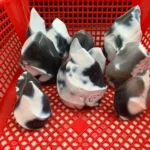 Orca Agate Flame Black and White Agate Flame Sculpture Wholesale