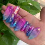 Purple Blue Aura Quartz Point Blue Purple Titanium Coated Crystal Point