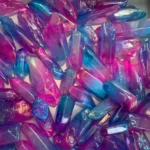 Purple Blue Aura Quartz Point Blue Purple Titanium Coated Crystal Point