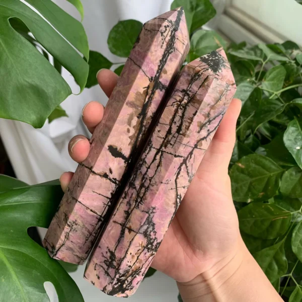 Large Rhodonite Crystal Tower Rhodonite Point 1Piece Wholesale Crystal Towers Bulk Free Shipping