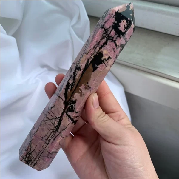 Large Rhodonite Crystal Tower Rhodonite Point 1Piece Wholesale Crystal Towers Bulk Free Shipping
