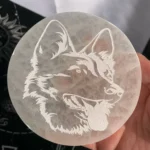 Engraved Selenite Plate 4inch Selenite Charging Plate Crystal Plate With Pattern