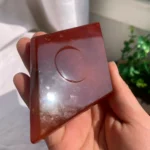 Carnelian Diamond With Stand Crystal Rhombus Red Agate Wholesale