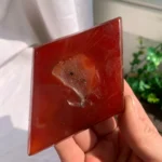 Carnelian Diamond With Stand Crystal Rhombus Red Agate Wholesale
