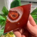 Carnelian Diamond With Stand Crystal Rhombus Red Agate Wholesale