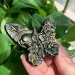 Crystal Butterfly Slab With Angel Carving Sheen Obsidian Butterfly Healing Crystal Butterfly