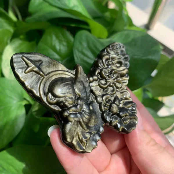 Crystal Butterfly Slab With Angel Carving Sheen Obsidian Butterfly Healing Crystal Butterfly