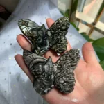 Crystal Butterfly Slab With Angel Carving Sheen Obsidian Butterfly Healing Crystal Butterfly