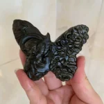 Crystal Butterfly Slab With Angel Carving Sheen Obsidian Butterfly Healing Crystal Butterfly