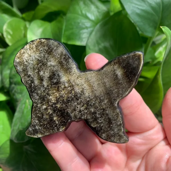 Crystal Butterfly Slab With Skull Carving Sheen Obsidian Butterfly Healing Crystal Butterfly