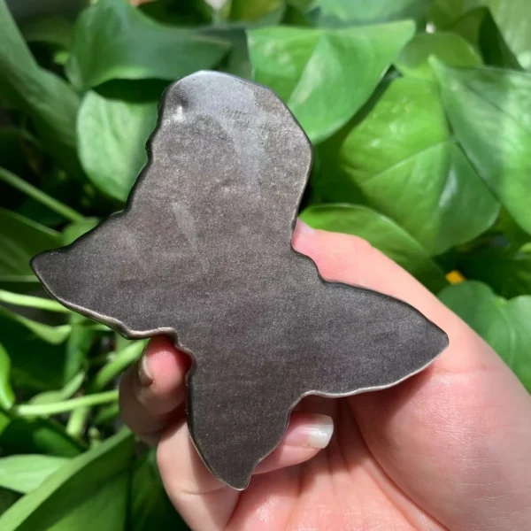 Crystal Butterfly Slab With Skull Carving Sheen Obsidian Butterfly Healing Crystal Butterfly