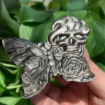 Crystal Butterfly Slab With Skull Carving Sheen Obsidian Butterfly Healing Crystal Butterfly